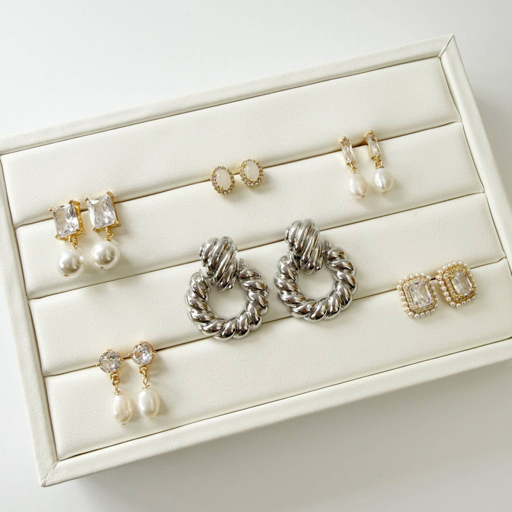 Piper Freshwater Pearl CZ Bridal Earrings Gold Filled