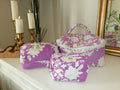Heart of Grace- Lilac Blossum Quilted Cosmetic Bag Set