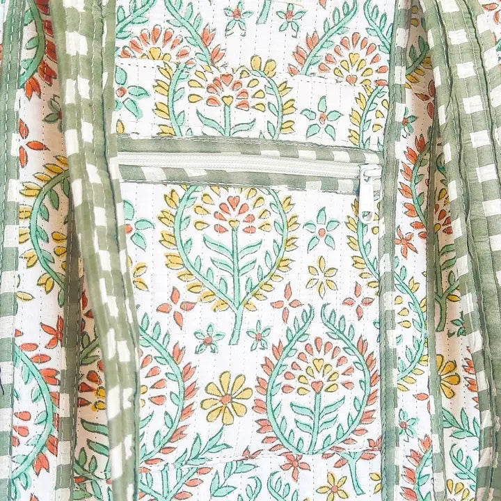 Heart of Grace- Soleil Sage | Large Quilted Zipper Tote