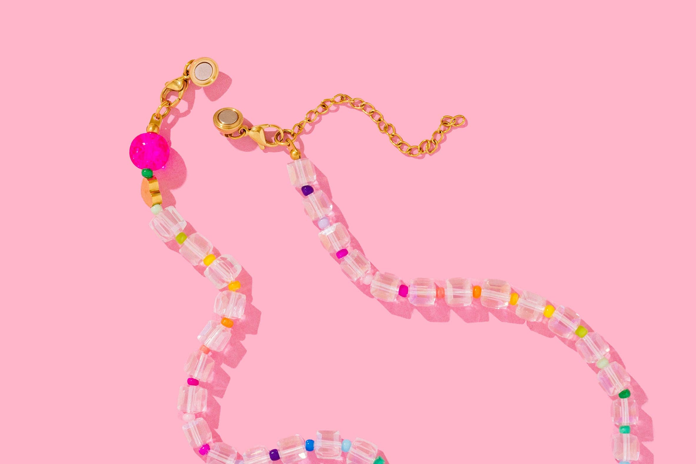 Taylor Elliott Designs-Beaded Necklace - Rainbow + Red Beads - Roxy