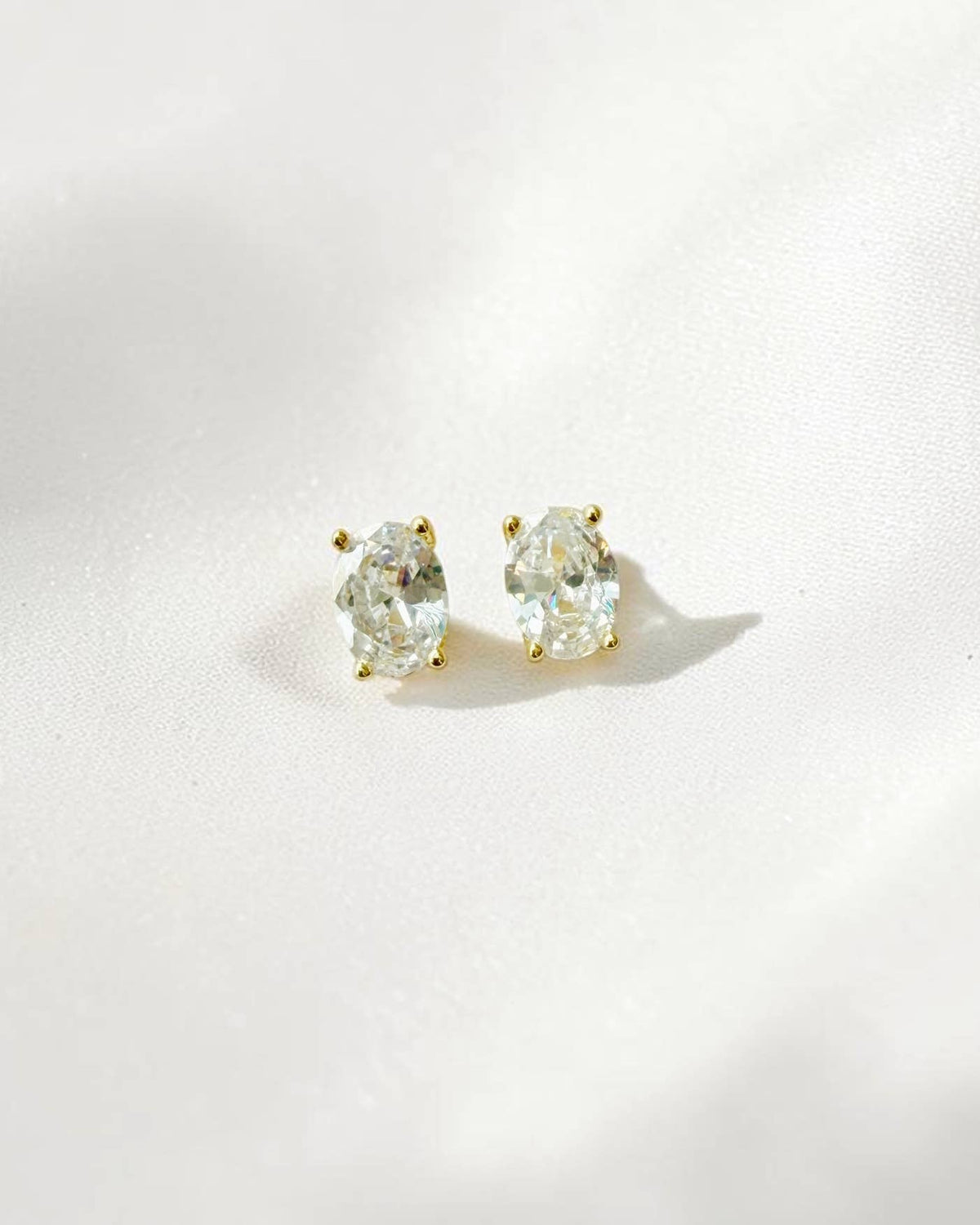 Lucy CZ Diamond Studs Earrings Gold Filled