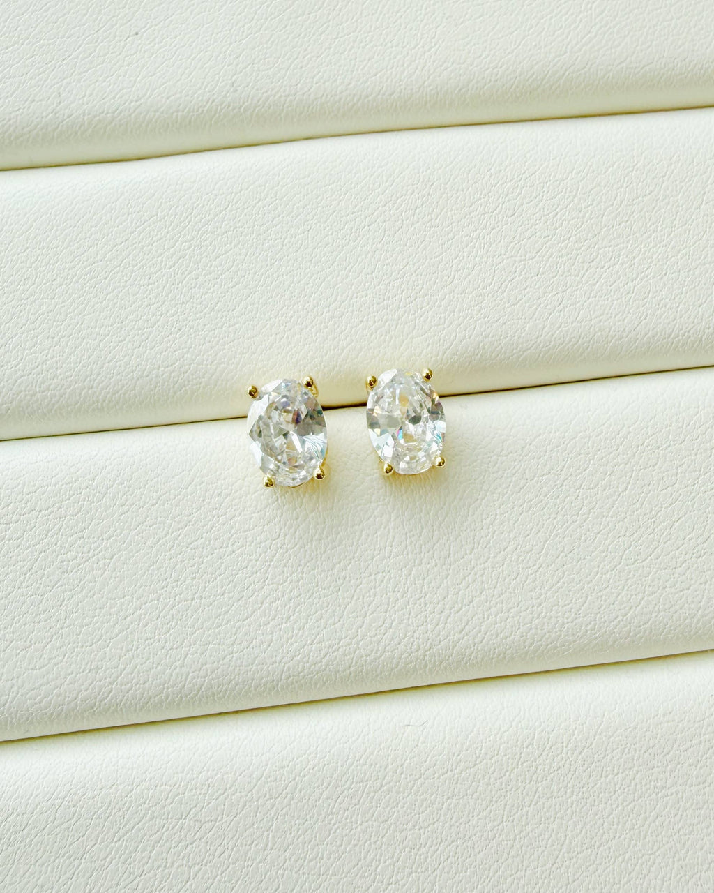 Lucy CZ Diamond Studs Earrings Gold Filled