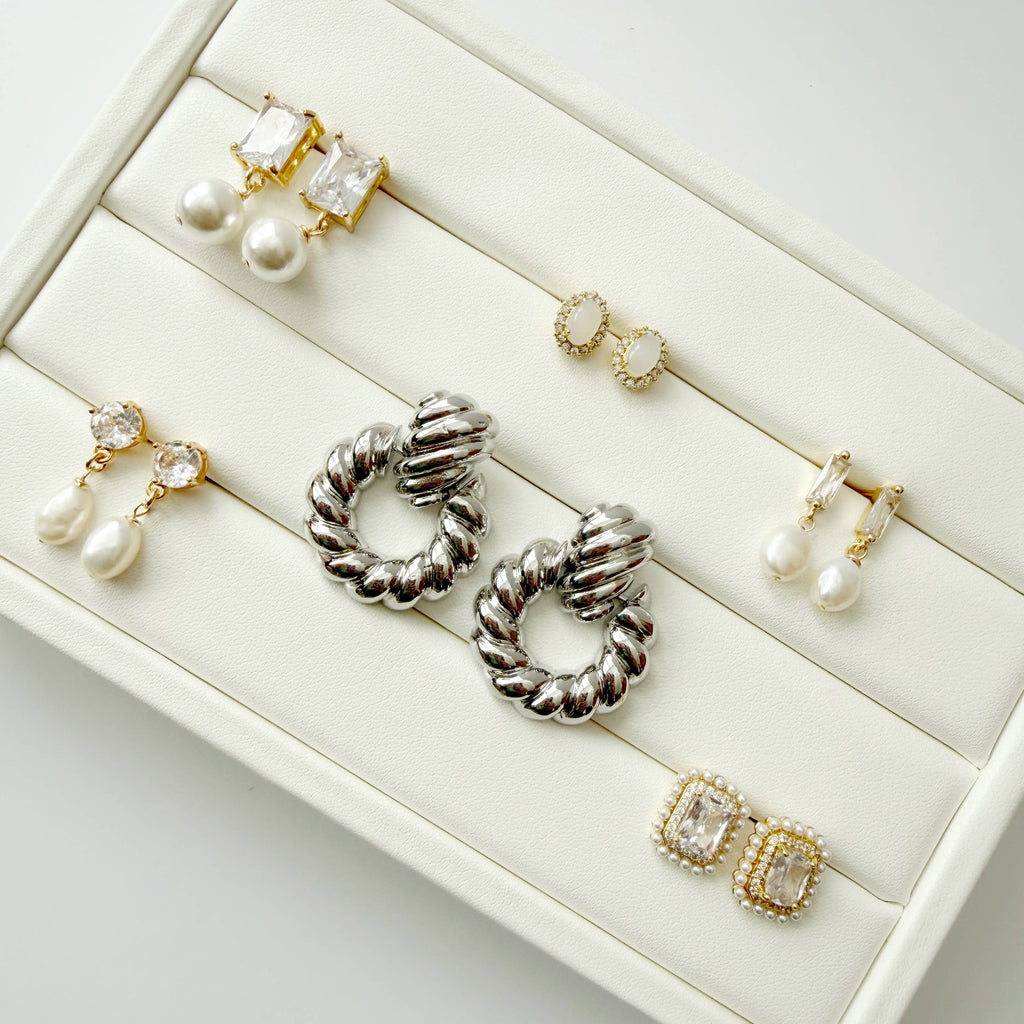 Morgan Freshwater Pearl CZ Bridal Earrings Gold Filled