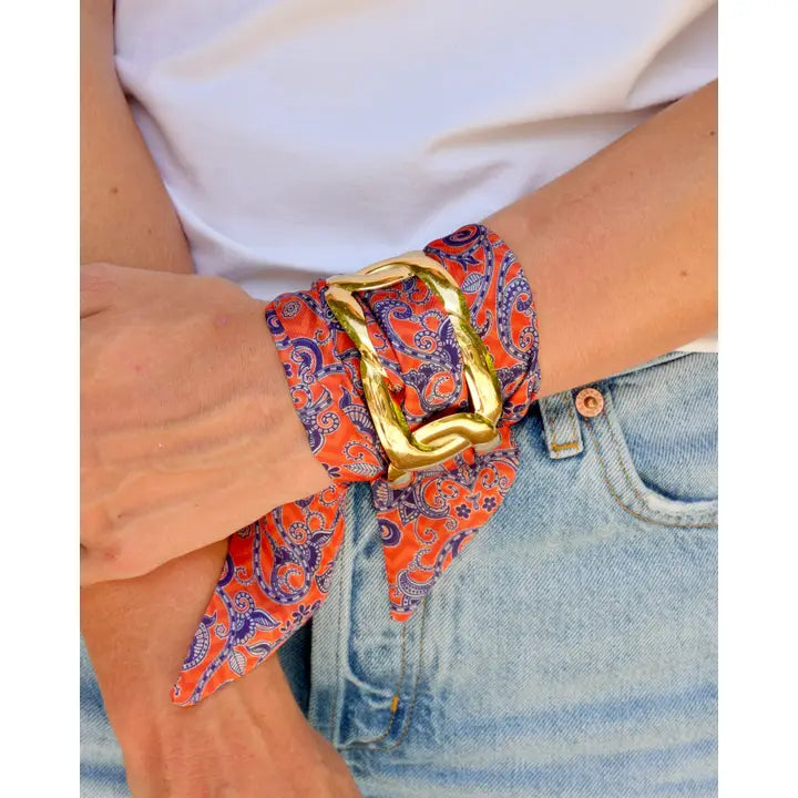 Caroline Hill- Serafina Scarf Bracelet Blue Orange