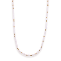Beaded Blonde-White Sprinkle Necklace in Gold