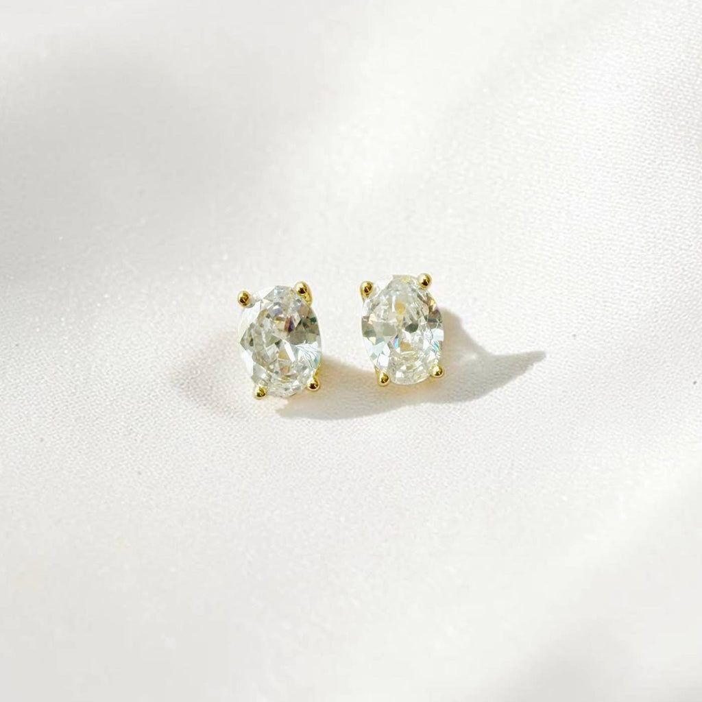 Lucy CZ Diamond Studs Earrings Gold Filled