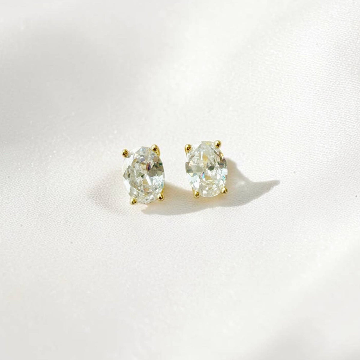 Lucy CZ Diamond Studs Earrings Gold Filled