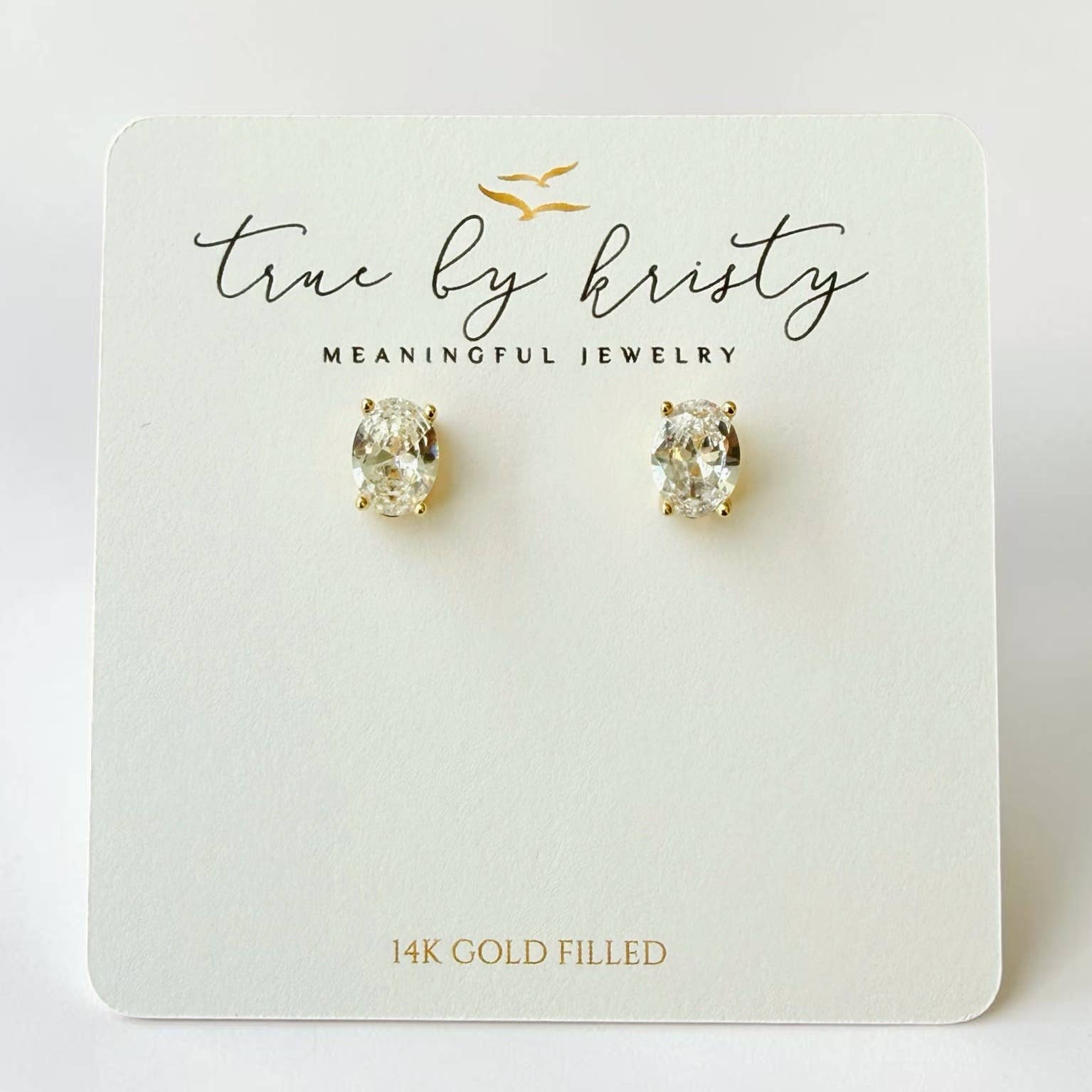 Lucy CZ Diamond Studs Earrings Gold Filled