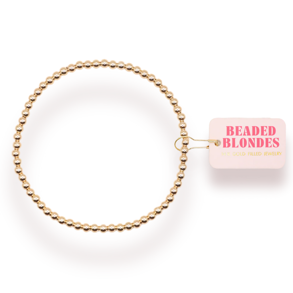 Beaded Blonde-3MM Gold Beaded Anklet