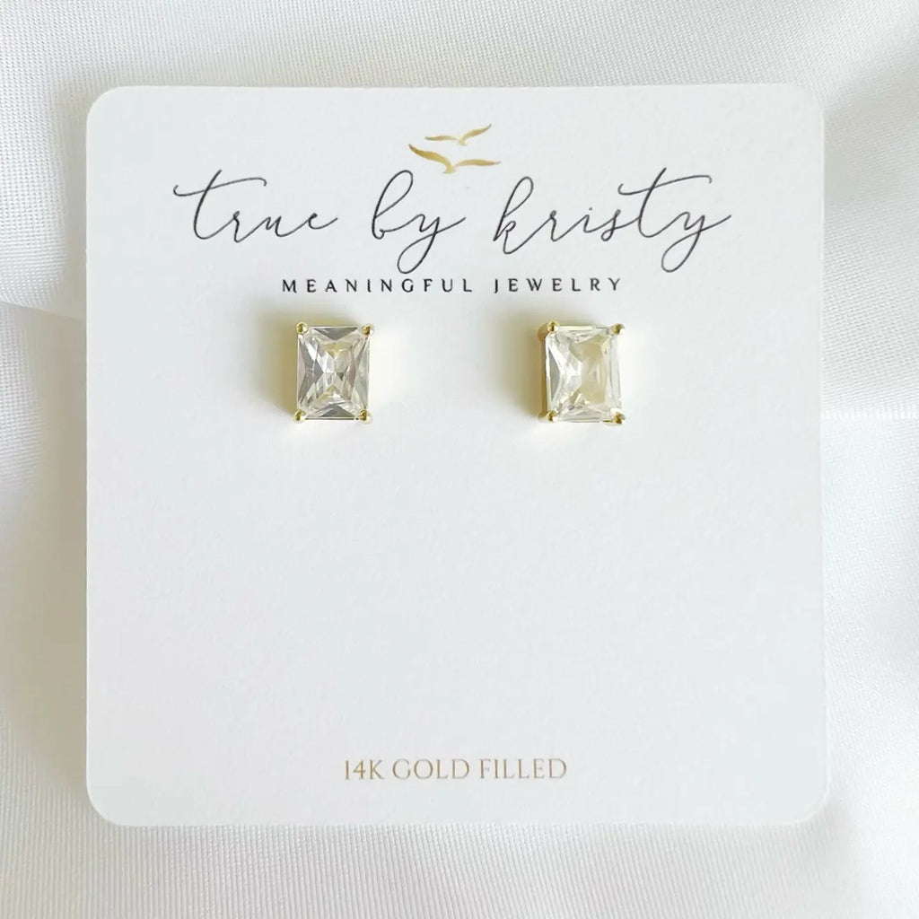 Goldie Cz Diamond Studs Earrings Gold Filled