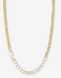 Gold necklace with clear stones accents
