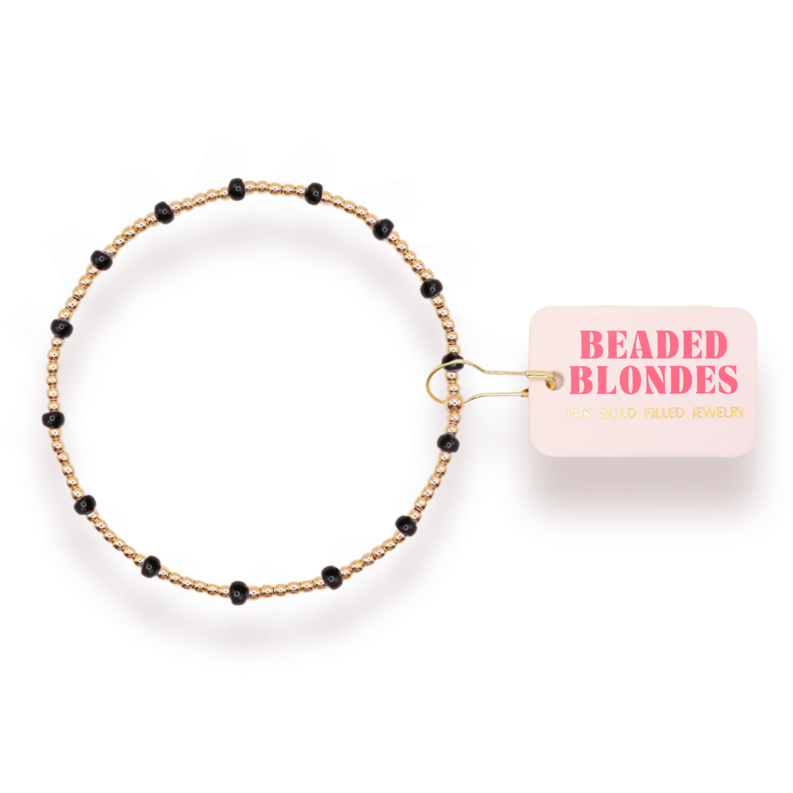 Beaded Blonde-Black Dainty Poppi Bracelet