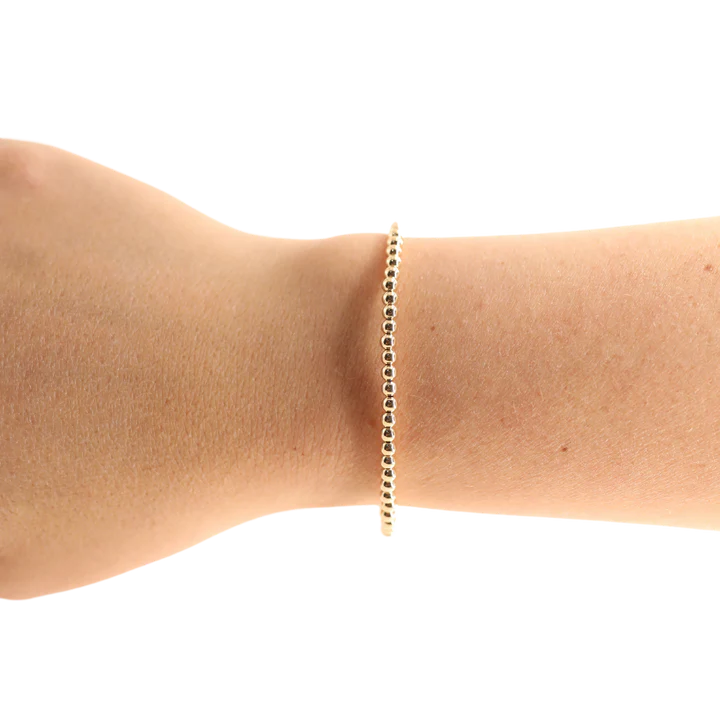 Beaded Blonde Kids-3MM Gold Beaded Bracelet (Kids Size)