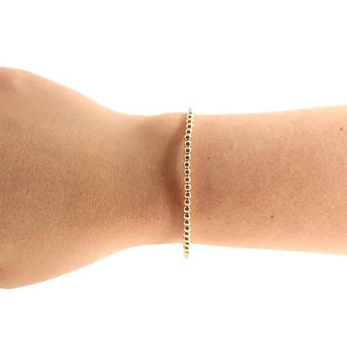 Beaded Blonde Kids-3MM Gold Beaded Bracelet (Kids Size)