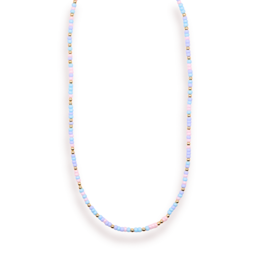 Beaded Blonde-Waterfall Sprinkle Necklace