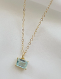 True By Kristy-Everly Light Blue Aquamarine Cz Necklace Gold Filled