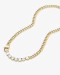 Gold chain necklace with embedded stones 