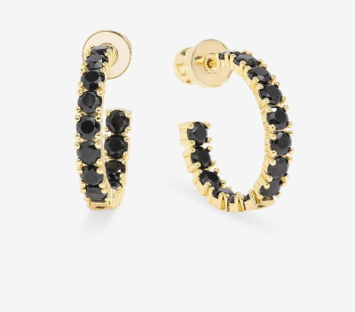 Melinda Maria-Heiress Black Hoops .75"