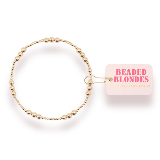 Beaded Blonde- ILY Bracelet in Gold
