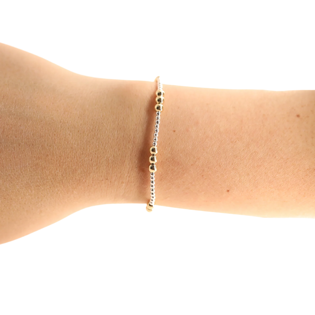 Beaded Blonde- ILY Bracelet in Silver with Gold