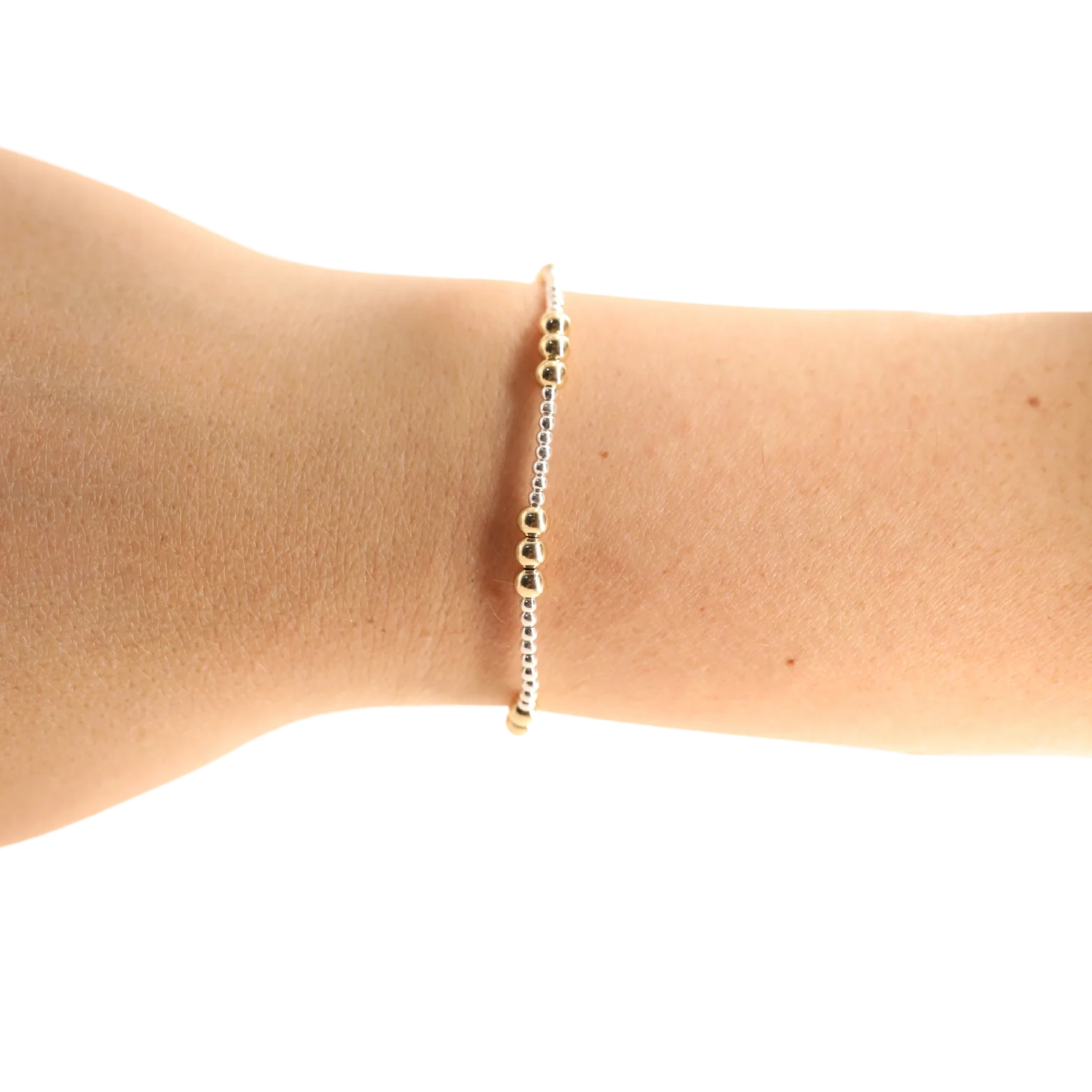Beaded Blonde- ILY Bracelet in Silver with Gold