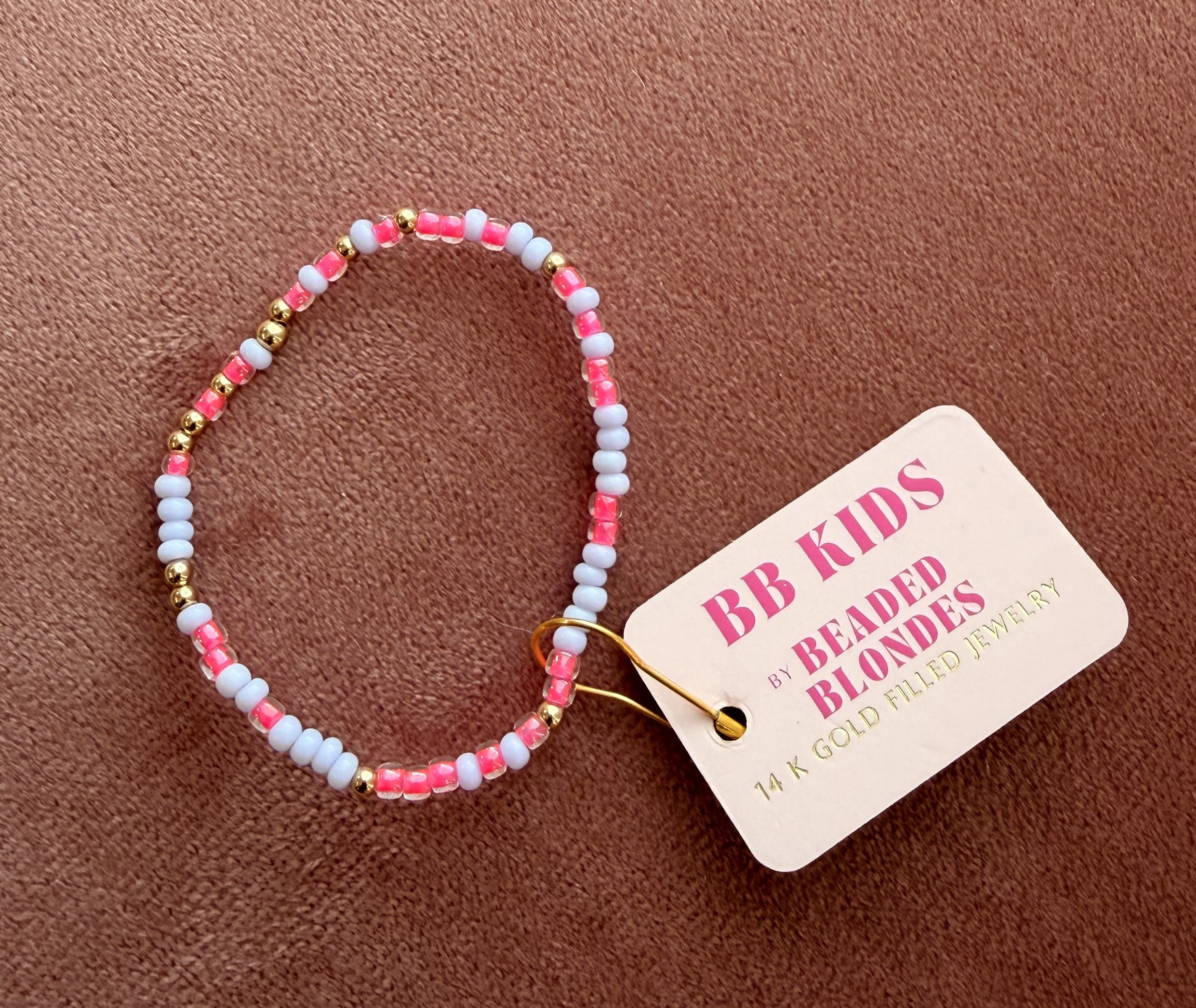 Beaded Blonde- Pink and Purple Sprinkle Bracelet (Kids Size)