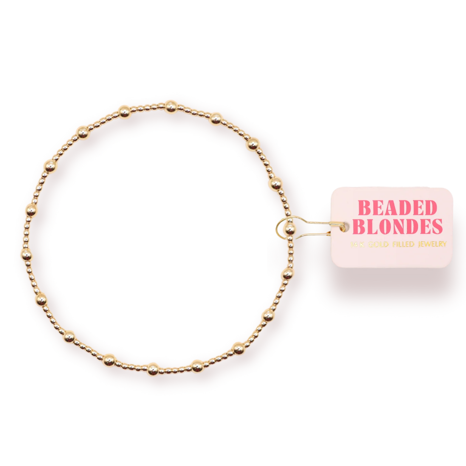 Beaded Blonde-June Anklet in Gold
