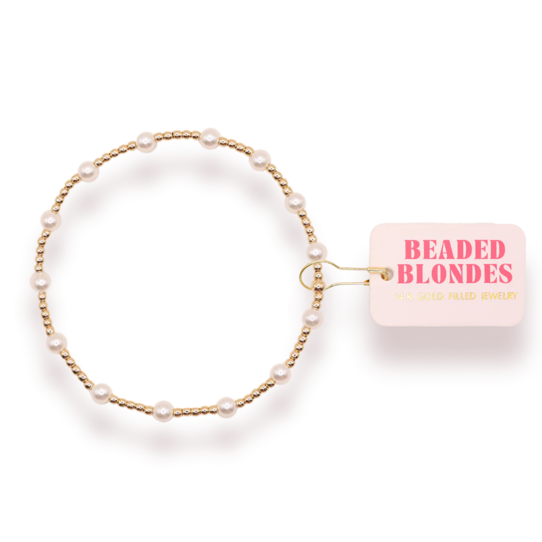 Beaded Blonde Kids- June Pearl Bracelet (Kids Size)