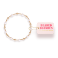 Beaded Blonde-Palmer Fluted Bracelet in Pearl