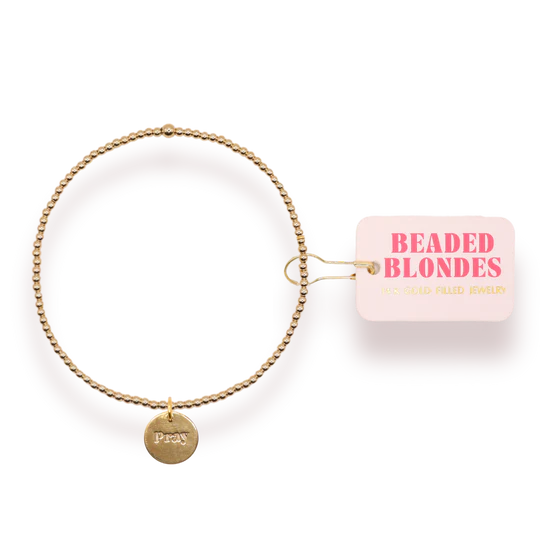 Beaded Blonde- Pray Charm Bracelet