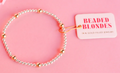 Beaded Blonde- Olive Bracelet in Silver with Gold