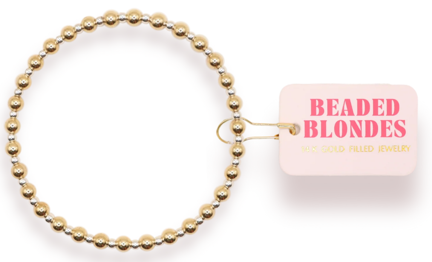 Beaded Blonde- Mini Katy Bracelet in Gold with Silver