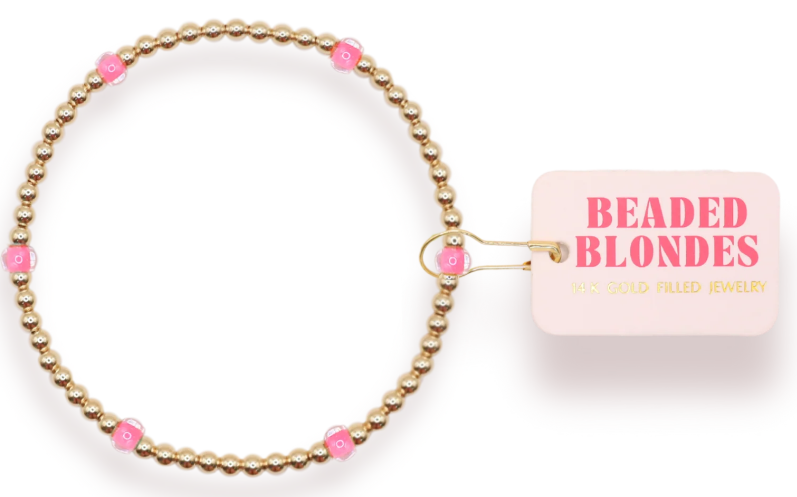 Beaded Blonde- Hot Pink Poppi Bracelet