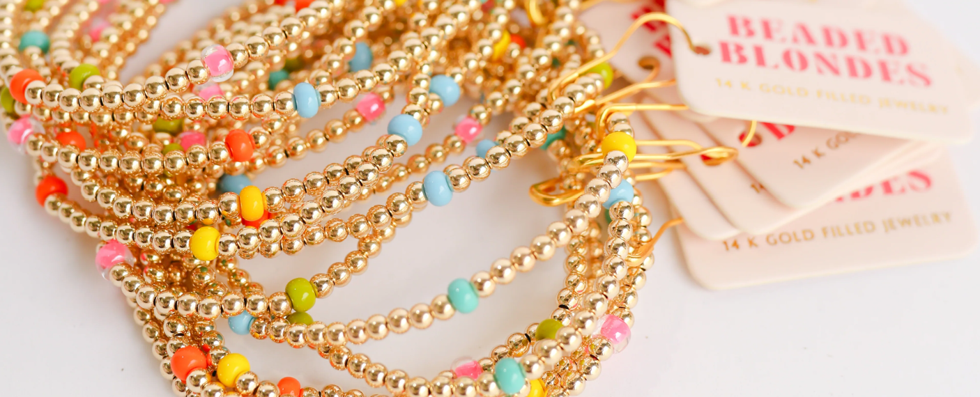 Beaded Blonde-Confetti Poppi Bracelet