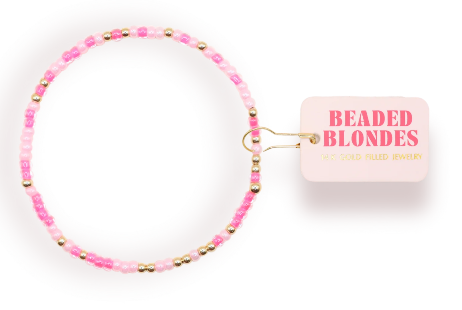 Beaded Blonde-Pink Sprinkle Bracelet