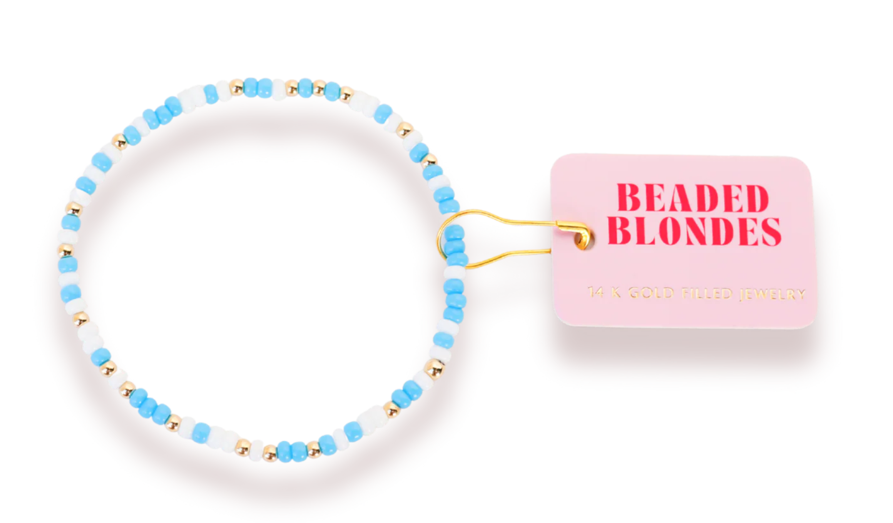 Beaded Blonde- Blue and White Sprinkle Bracelet
