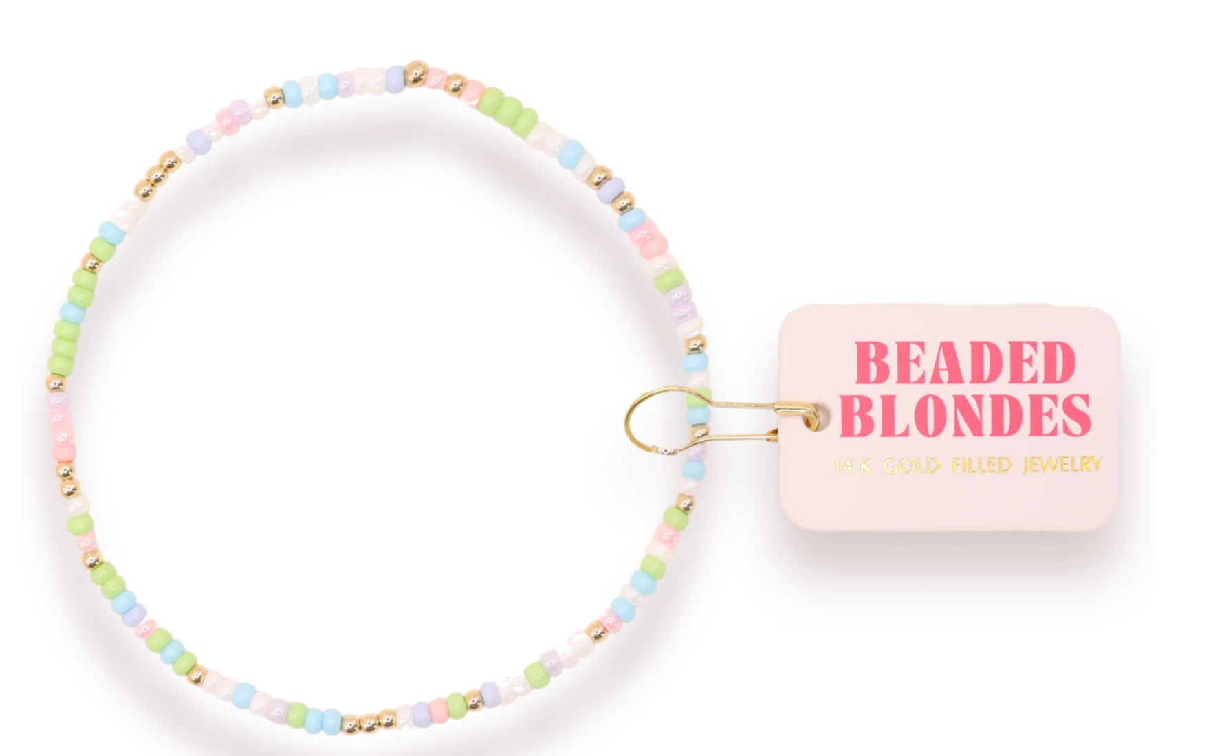 Beaded Blonde-Pastel Spring Anklet
