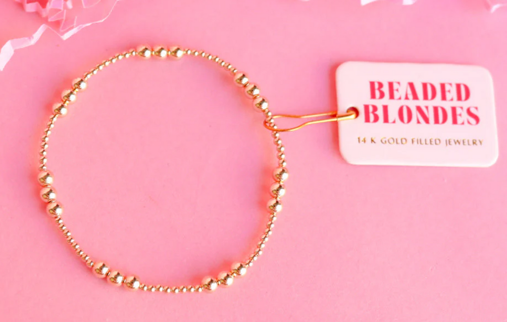 Beaded Blonde Kids-ILY Gold Bracelet (Kids Size)