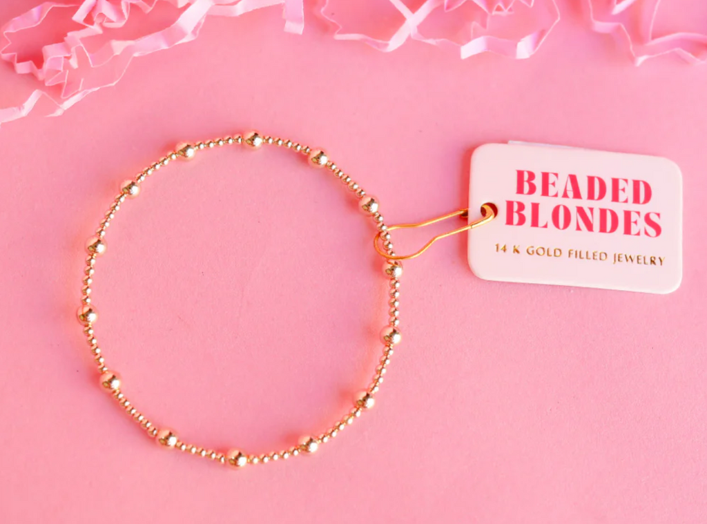 Beaded Blonde Kids-June Gold Bracelet (Kids Size)