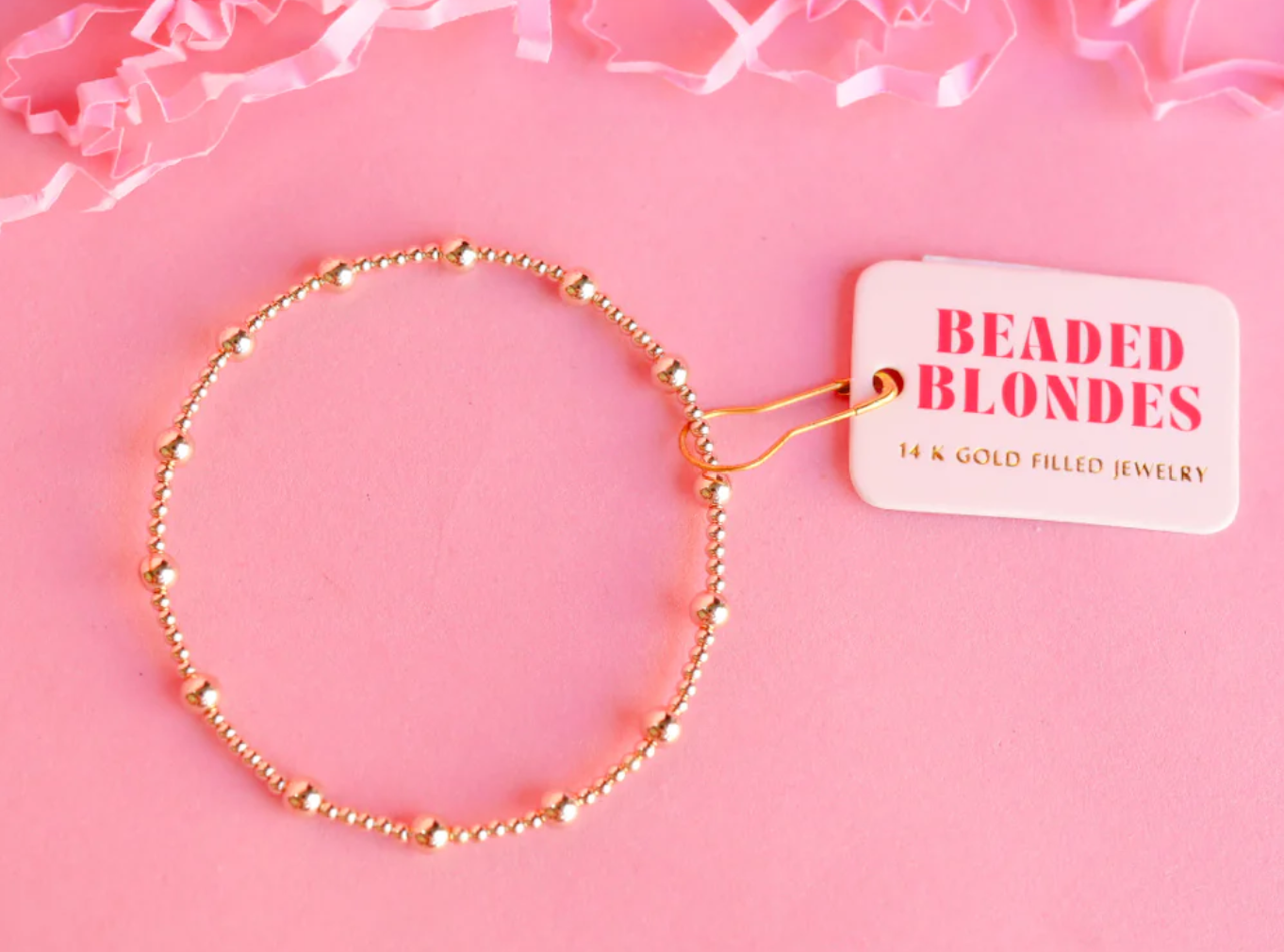 Beaded Blonde Kids-June Gold Bracelet (Kids Size)