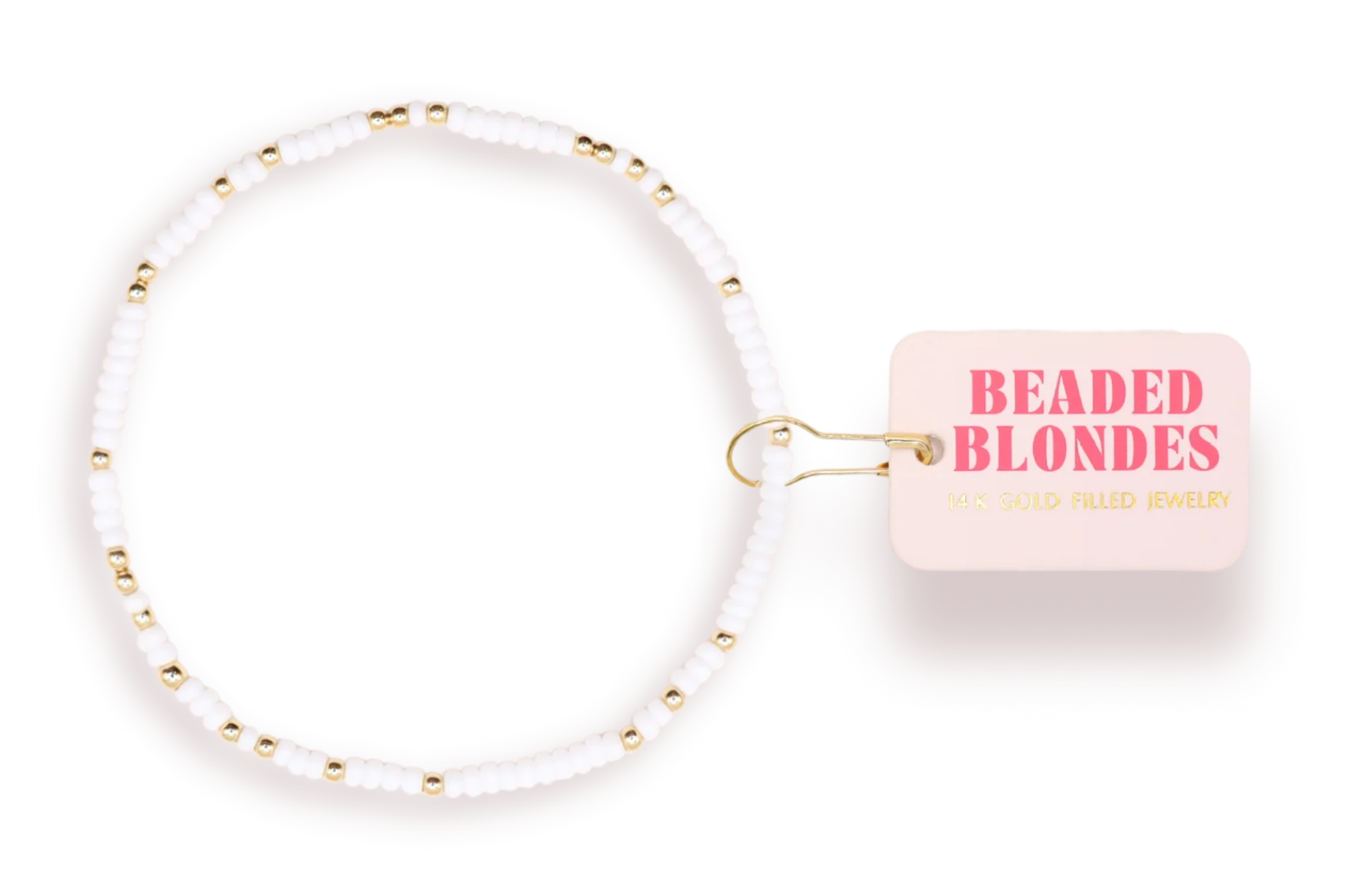 Beaded Blonde Kids- White Sprinkle Bracelet (Kids Size)