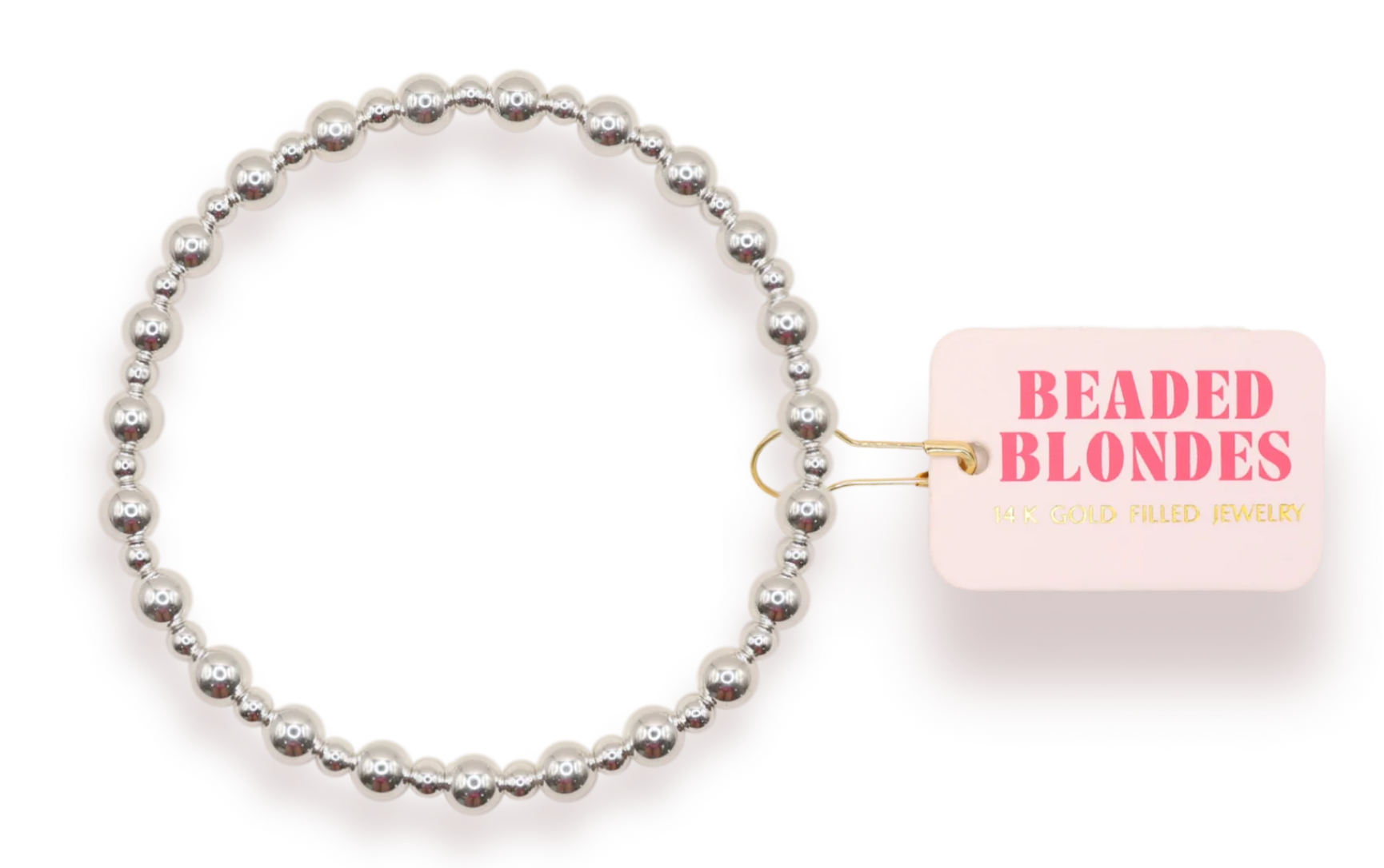 Beaded Blonde-Katy Bracelet in Silver