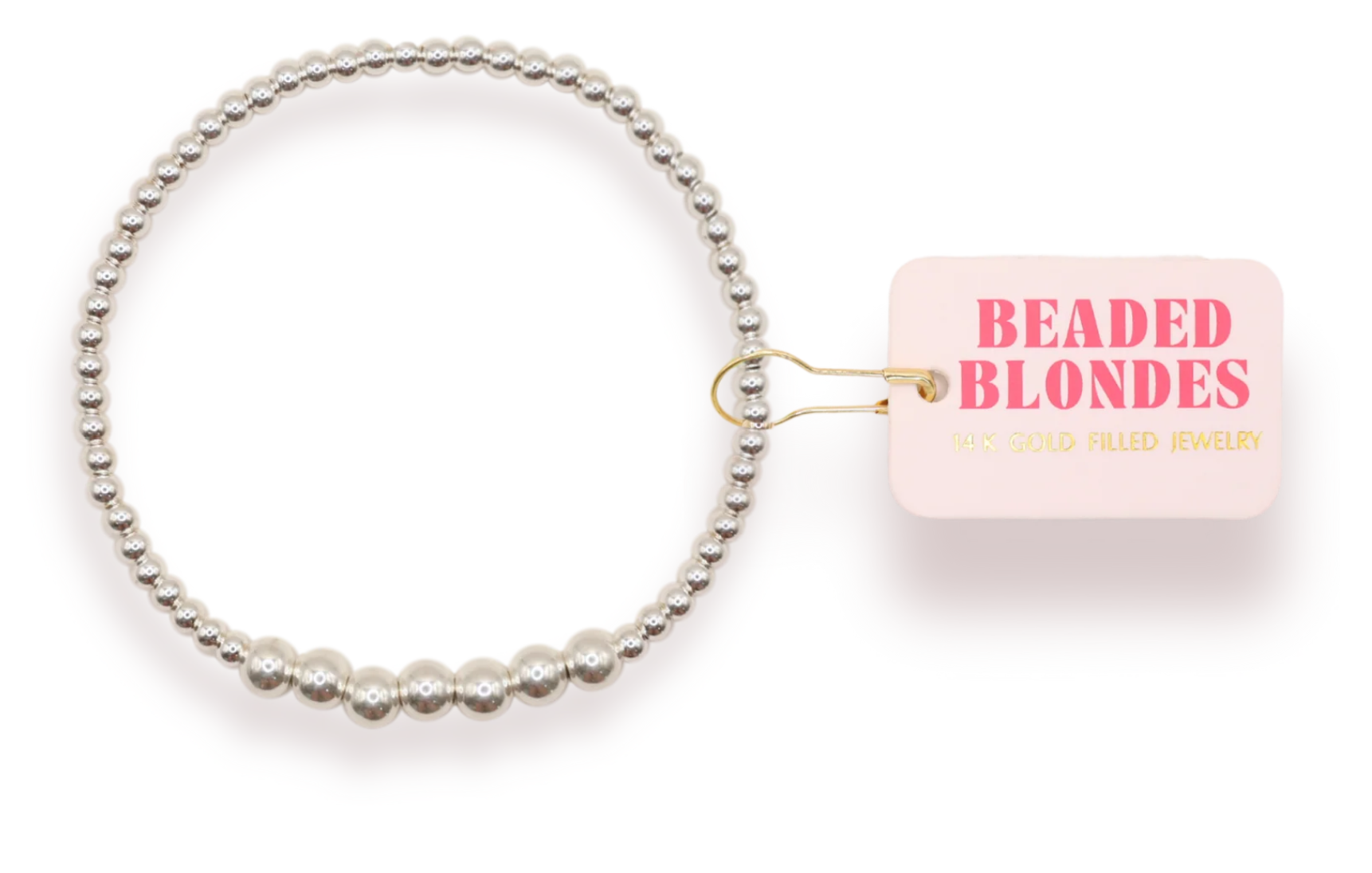 Beaded Blonde-Lucky Bracelet in Silver