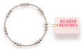Beaded Blonde-ILY Bracelet in Silver