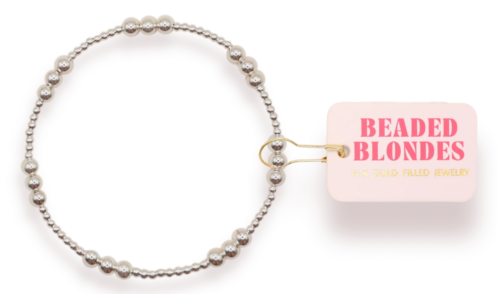 Beaded Blonde-ILY Bracelet in Silver