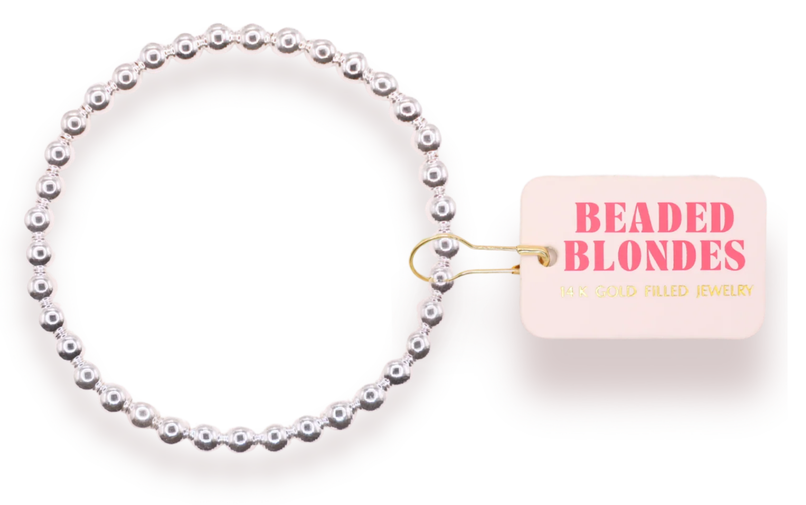 Beaded Blonde-5MM Silver Beaded Bracelet