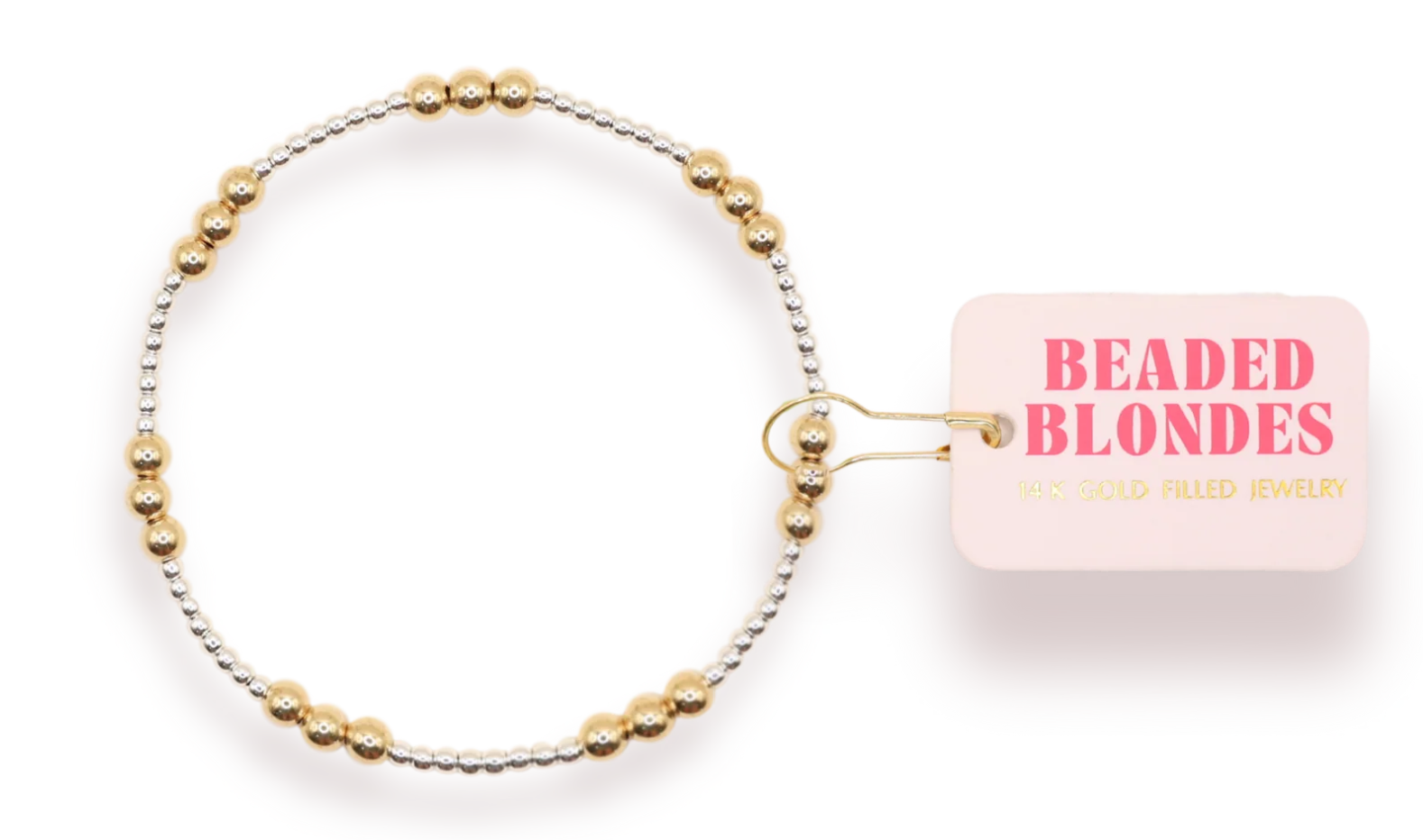 Beaded Blonde- ILY Bracelet in Silver with Gold