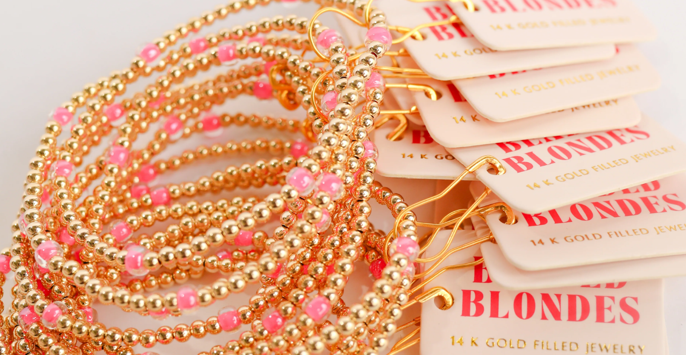 Beaded Blonde- Hot Pink Poppi Bracelet