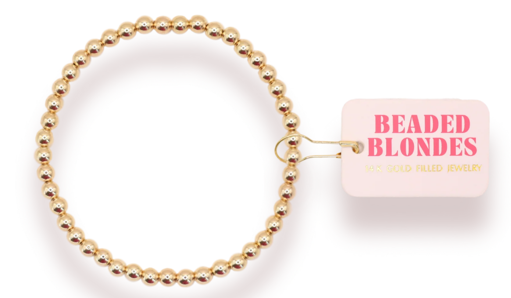 Beaded Blonde- 4MM Gold Beaded Bracelet