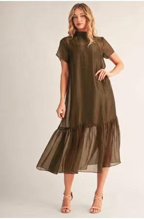 Sheer Brown Maxi Dress